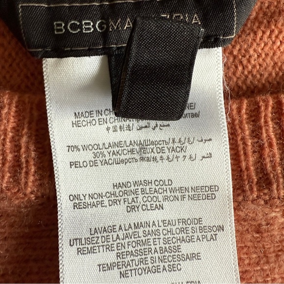 BCBG MaxAzria Kennedy Dolman Sleeve Hi-Lo Wool & Yak Blend Sweater - Picture 8 of 9